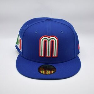New Era 59FIFTY Mexico WBC World Baseball Classic Fitted Hat Cap 7 3/8 Blue NWT